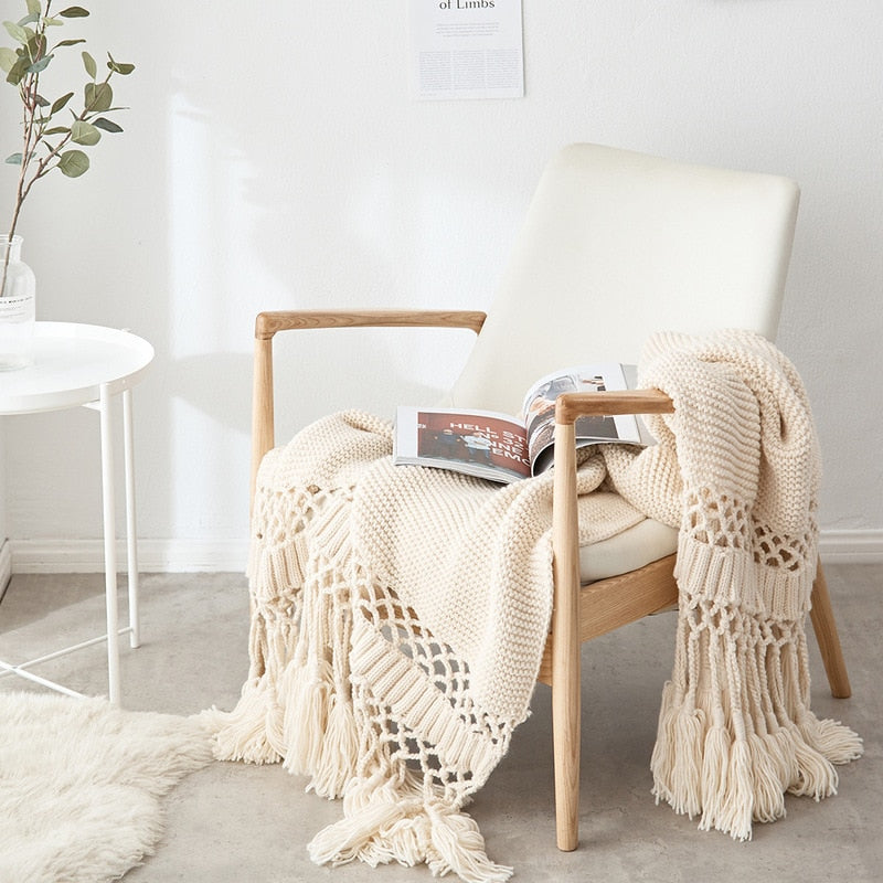 Hand-knotted Tass-Sofa Blanket