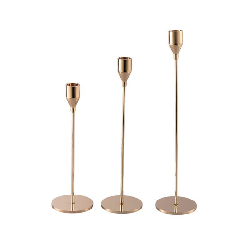 MoonVin Simple Hygge Golden Metal Candle Holders - Hyggeh