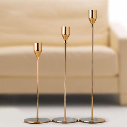 MoonVin Simple Hygge Golden Metal Candle Holders - Hyggeh